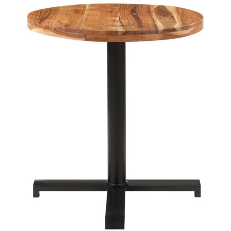 Table de bistro，Table de Cuisine，Table Haute Ronde Ø70x75 cm Bois d'acacia massif CFW140631
