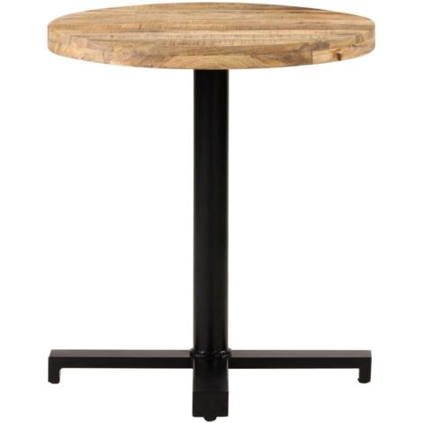 Table de bistro，Table de Cuisine，Table Haute Ronde Ø70x75 cm Bois de manguier brut CFW786115