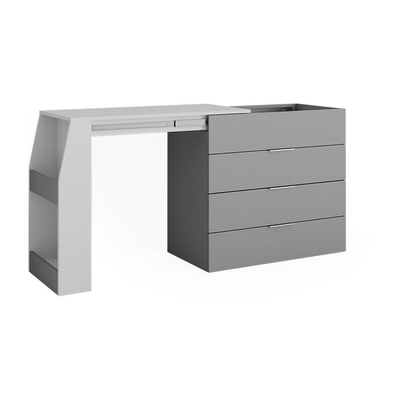 Table de bricolage Iva, Gris, 95.5 x 80 cm dépliable, 4 tiroirs Vicco