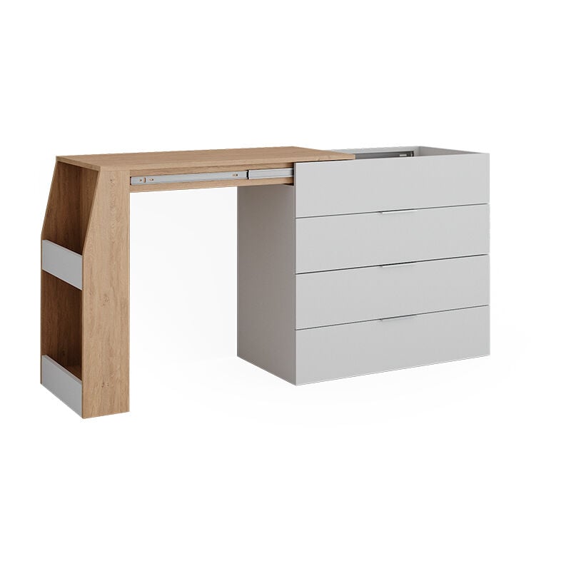 Table de bricolage Iva, Blanc, 95.5 x 80 cm dépliable, 4 tiroirs Vicco