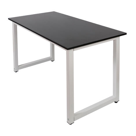 Table de bureau 120x60x70cm Couleur noire MDF & Fer Pieds ajustables Salle à manger Ordinateur
