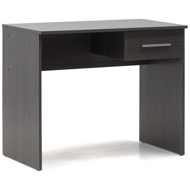 Box Furniture - Table de bureau avec petit tiroir. Dimensions: 90x50x73cm. Finition couleur cendre. Conçu et fabriqué en Espagne. Livré démonté.