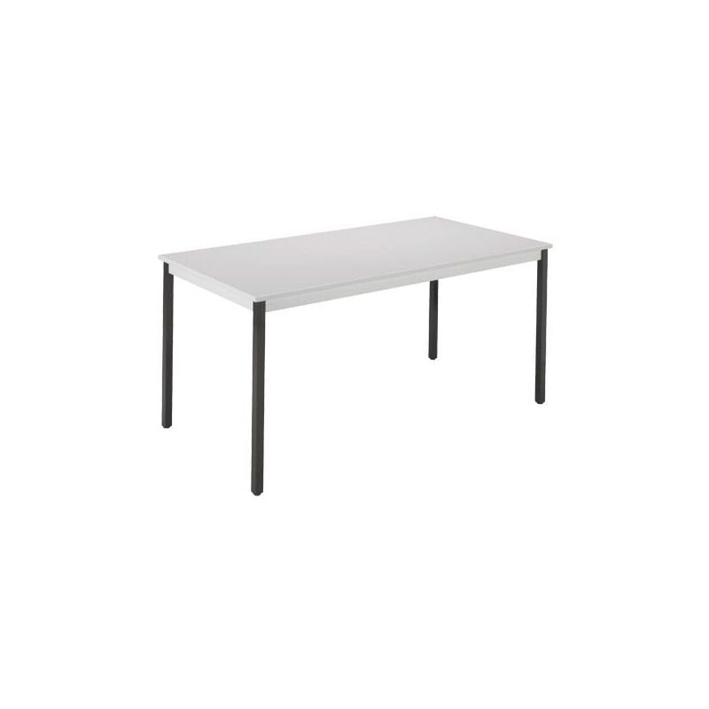 Sans Marque - Table multi-usages gris clair l 180 x p 80 cm - Éco - piétement noir - Maxiburo