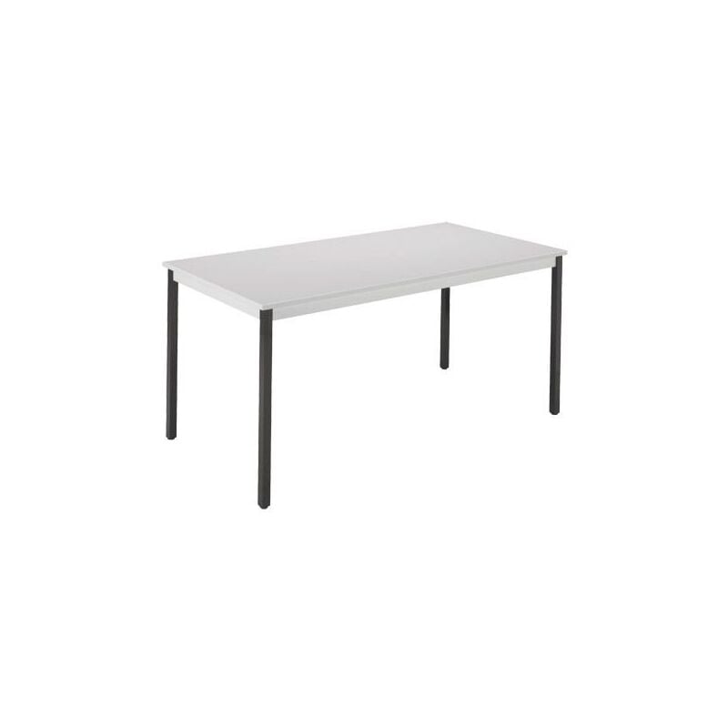 Table de bureau Éco piétement couleur piétement noir 160 x 80 cm - Noir