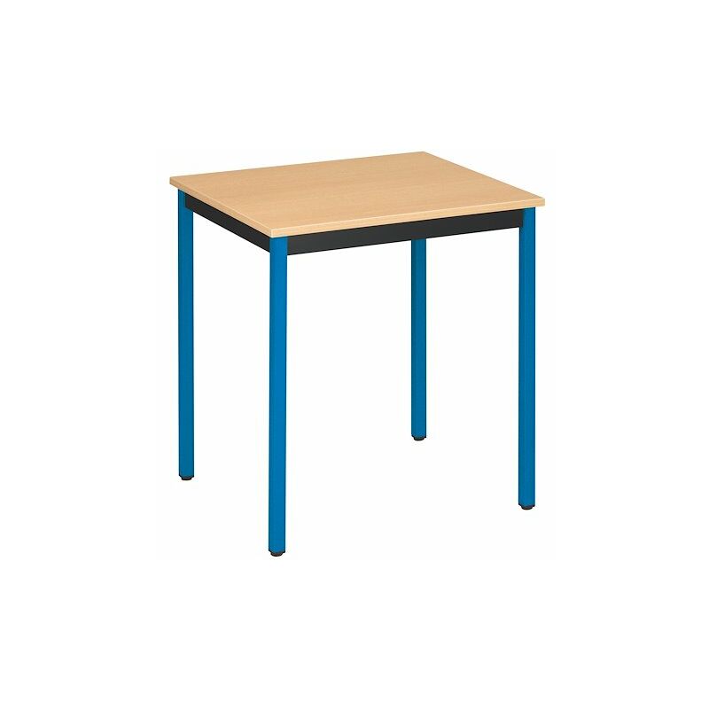 Table de bureau Multi-usage Éco hêtre 70 x 60 cm piètement bleu - Bleu