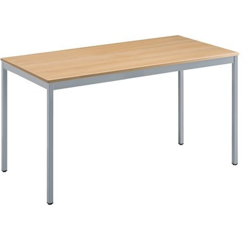 Sans Marque - Table multi-usages chêne clair l 140 x p 70 cm - Éco - piétement aluminium - Maxiburo