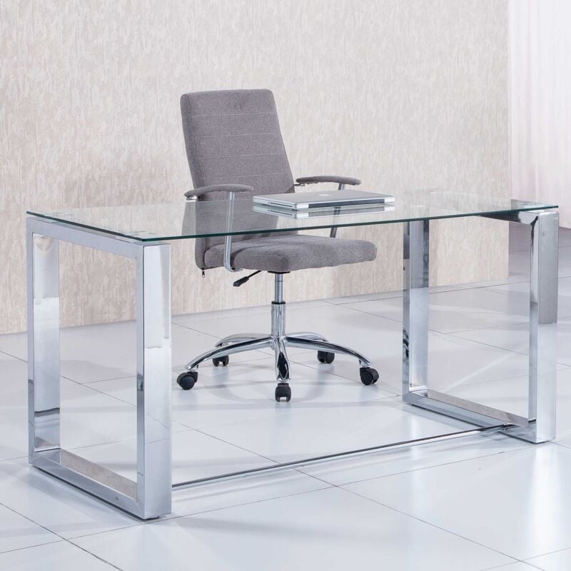 Table de bureau pieds chromés