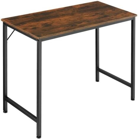 Table de bureau pliable style industriel et loft en bois foncé 102