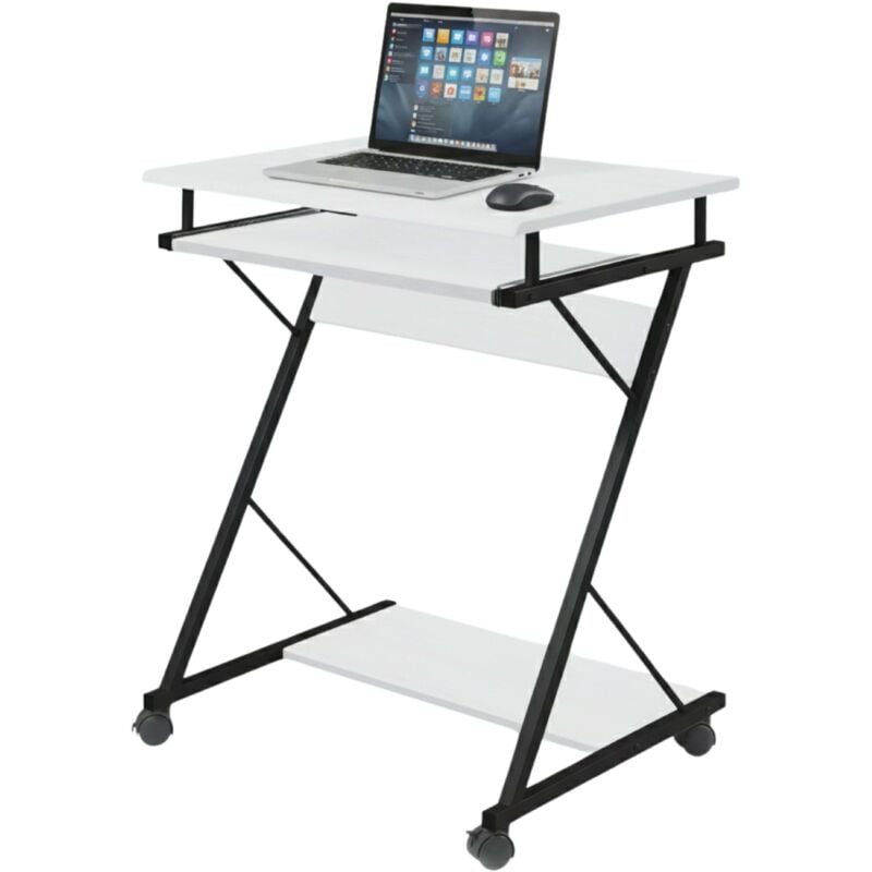 Miroytengo - Table de bureau Volta avec plateau amovible noir et blanc 60x75x48 cm