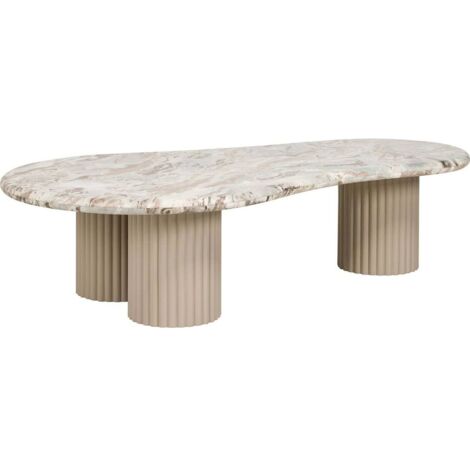 Table de Café Élégante en Marbre de Toronto - Beige marbré élégant