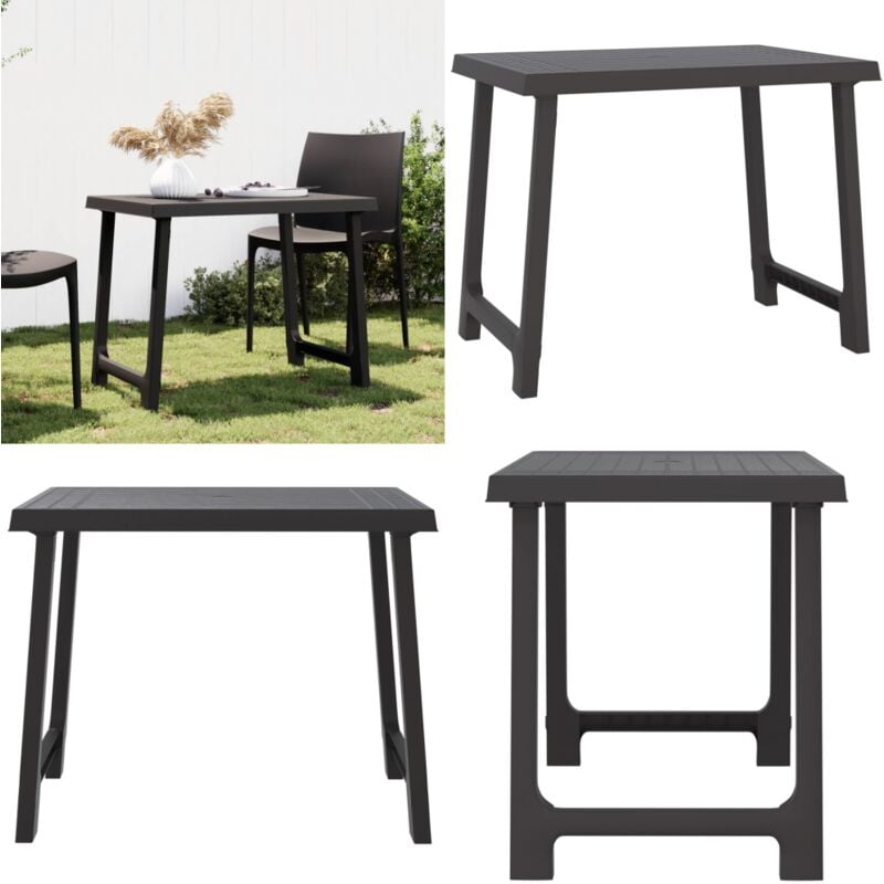 Table de camping anthracite 79x56x64 cm pp aspect de bois - Table De Camping - Table De Jardin - Mobilier De Jardin - Table Pliante - Table