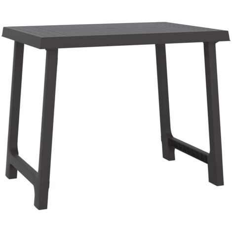 Table de camping anthracite 79x56x64 PP aspect de bois