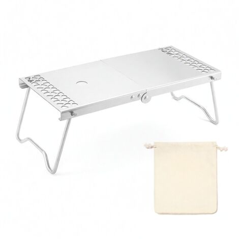 Table de camping en acier inoxydable Léger Pliant Mini avec sac de transport
