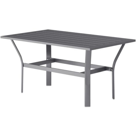 Table de camping-Métal-Lames-Resistant intempéries-Jardin-Balcon-Terrasse-Café-91,5x55x45cm-Gris Foncé