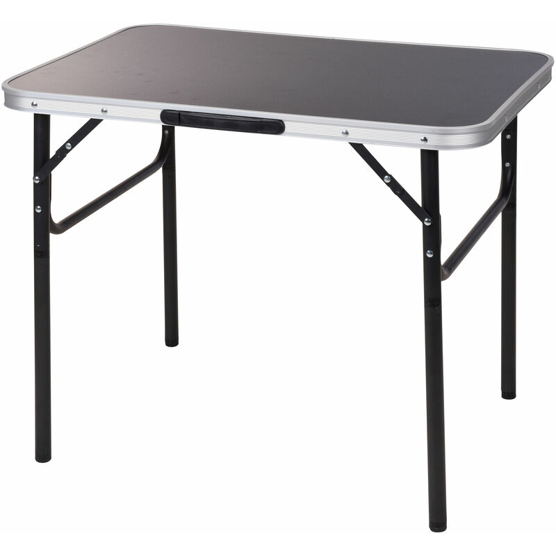 Table de camping noire 75x55 cm - hauteur réglable de 25-60 cm