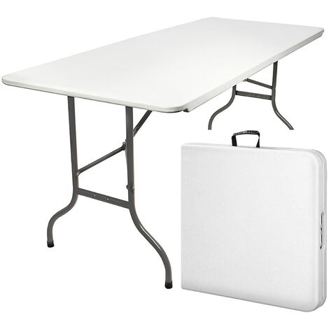 Table de camping- Pique Nique - Pliable - Système de Transport Pratique - 180 x 70 x 74 cm - Blanc - MaxxGarden