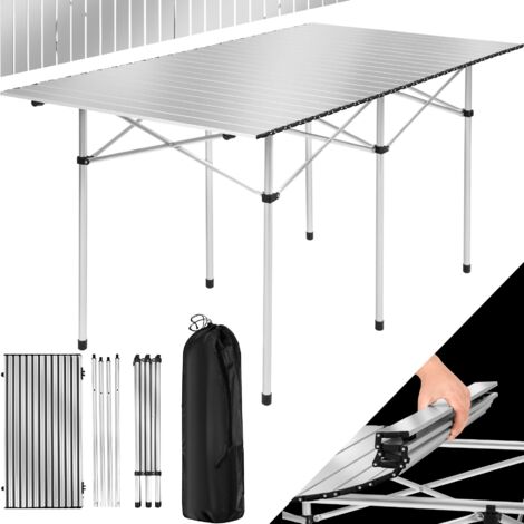 Tectake – Table de camping pliante 140 x 70 cm – Aluminium léger – Pliable pour transport facile – Imperméable toutes conditions