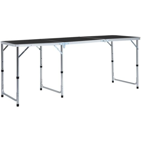 Table de camping pliable Table de Jardin - Gris Aluminium 180x60 cm BV954448 - BonneVie