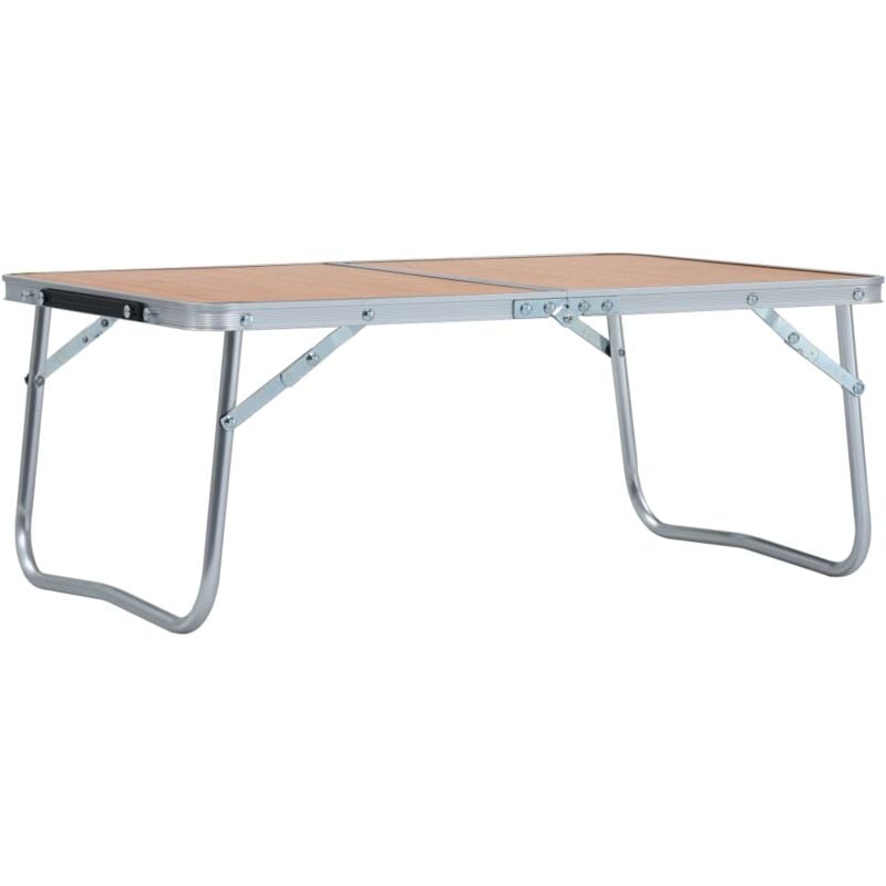 Table de camping pliable Table de pique nique Marron Aluminium 60x40 cm 24148
