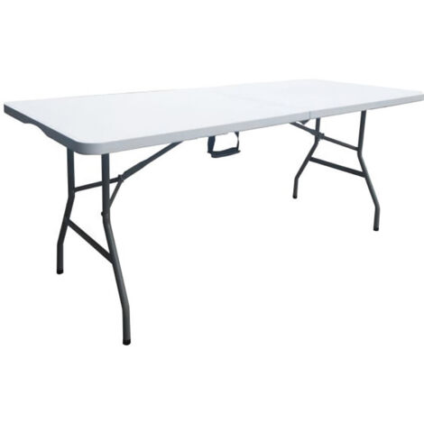 Table de camping pliante 180 cm – 8 places – Structure métal résistante intempéries – Plateau polyéthylène anti-chocs