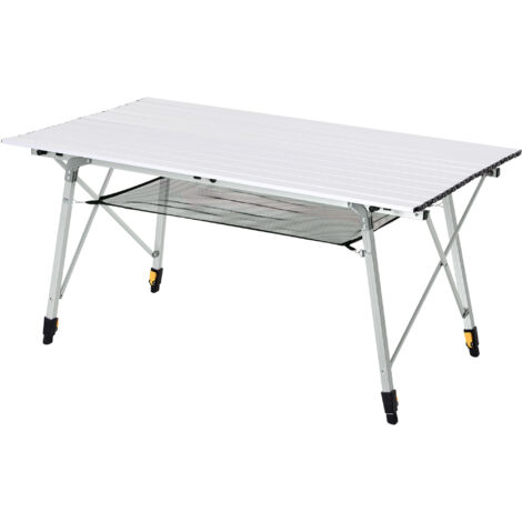 Table de camping pliante en aluminium 6 personnes hauteur réglable avec sac de transport