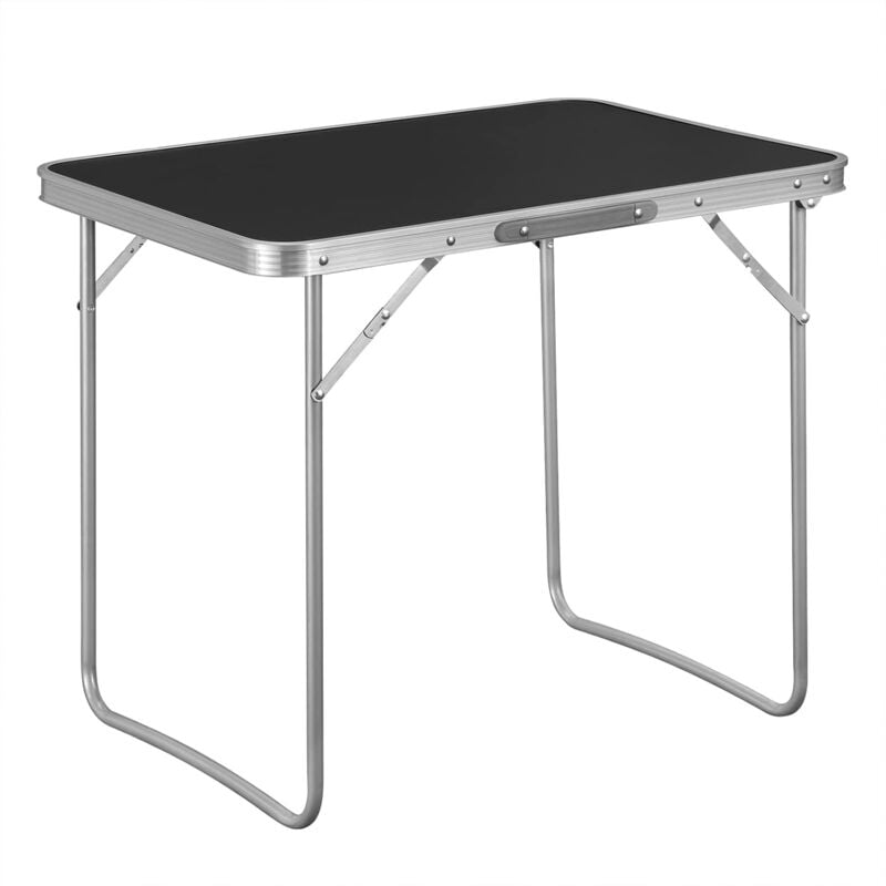 Table de Camping Pliante en Aluminium et MDF Table de Pique-70x60x50 cm, Noir