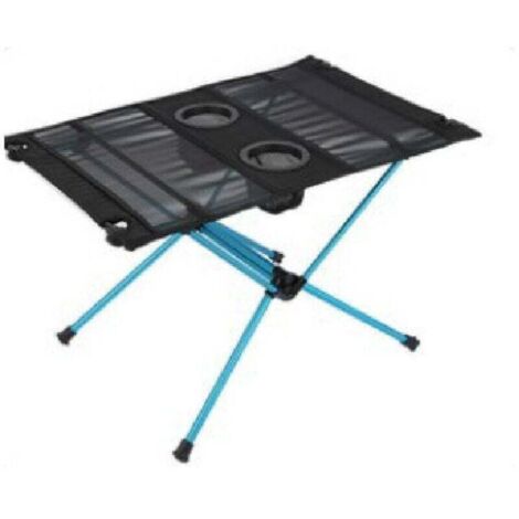Table de camping pliante, mini table pliante portable avec sac en filet et sac de transport, table de camping légère pour randonnée, pêche, pique-nique, bleu (60 x 40 x 40 cm)
