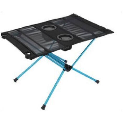 Table de camping pliante, mini table pliante portable avec sac en filet et sac de transport, table de camping légère pour randonnée, pêche, pique-nique, bleu (60 x 40 x 40 cm)