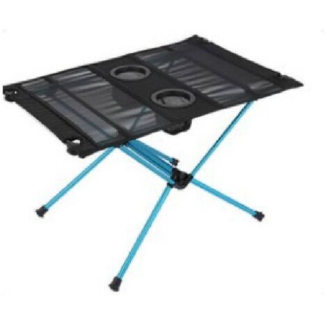 Table de camping pliante, mini table pliante portable avec sac en filet et sac de transport, table de camping légère pour randonnée, pêche, pique-nique, bleu (60 x 40 x 40 cm)