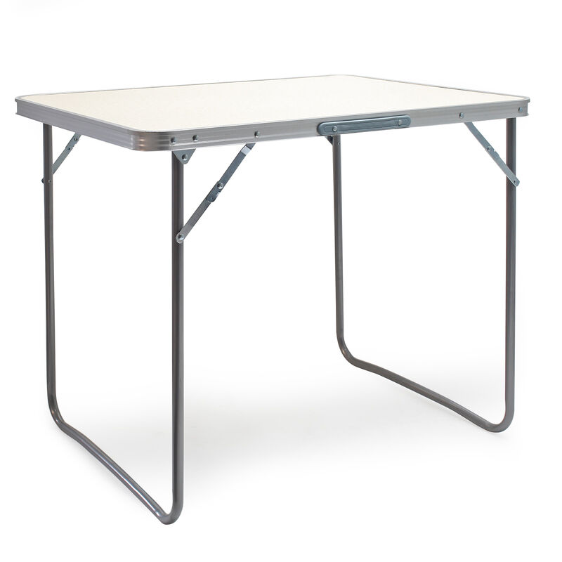 Table de camping Pliante Surface blanche 80x60cm Plaque mdf avec Cadre en Aluminium Terrasse Pêche