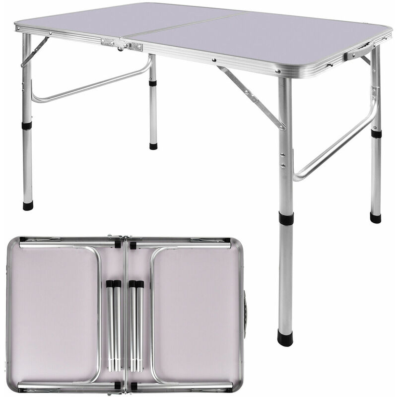 Table de camping pliante table de pique - nique en aluminium portable et légère réglable en hauteur