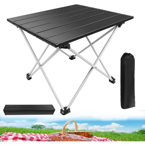 Table de camping Pop-Up avec dessus de table en Aluminium, légère, portable, pliable, pour L'extérieur, table de pique-nique étanche avec sac de transport pour jardin, patio, pique-nique, barbecue