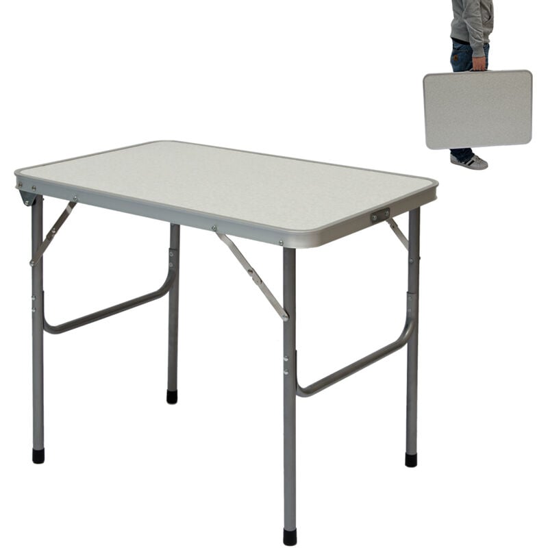 Table de Camping Portable | Pliante en Mallette | Table de pique-nique | Structure en Acier |env 70x50x60cm