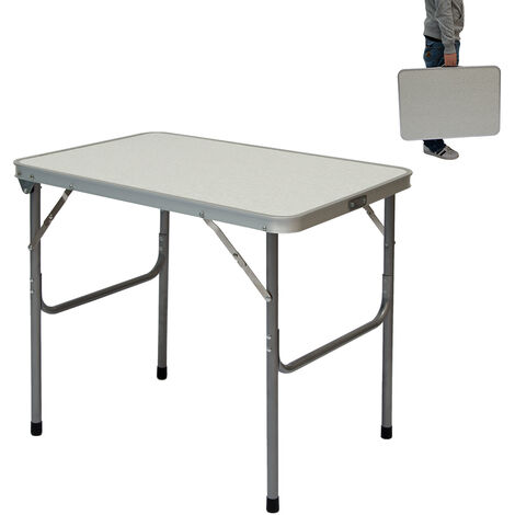 Table de Camping Portable Pliante en Mallette Table de pique-nique Structure en Acier env 70x50x60cm - silber