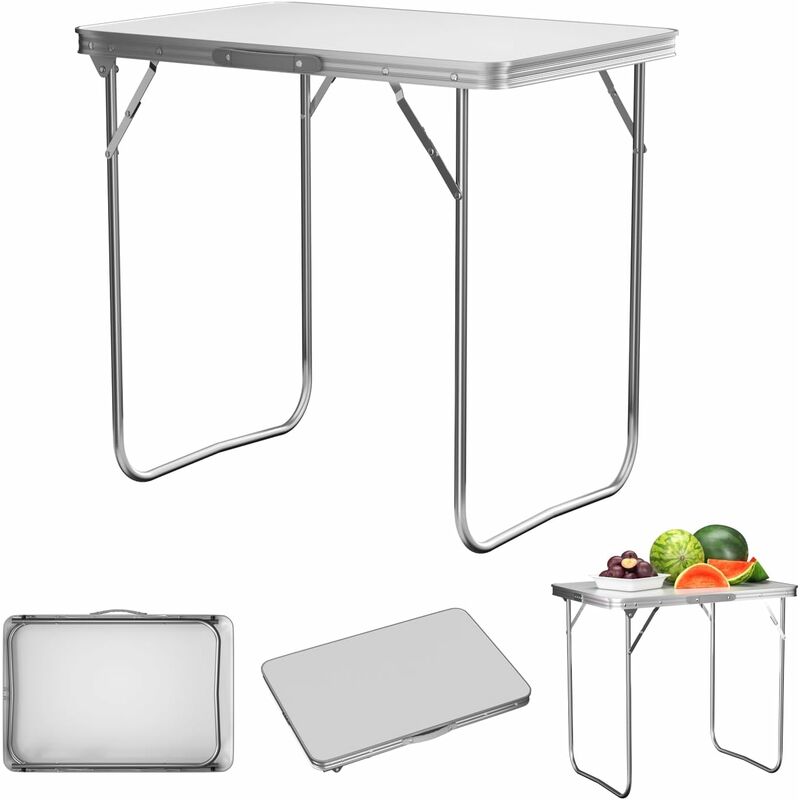 Table de camping portable table pliante en Aluminium Ultra léger table pliante pour camping pique-nique Cuisson Jardin randonnée, 80x60x69cm