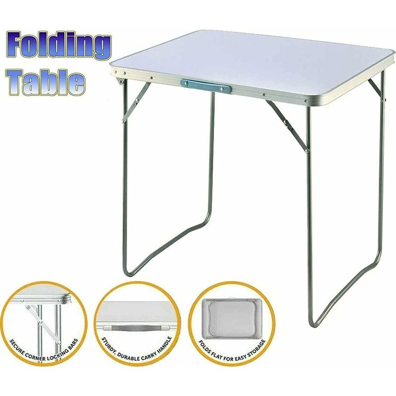 Table de camping, stand 80cm longue table pliante table de pique - nique portable en aluminium