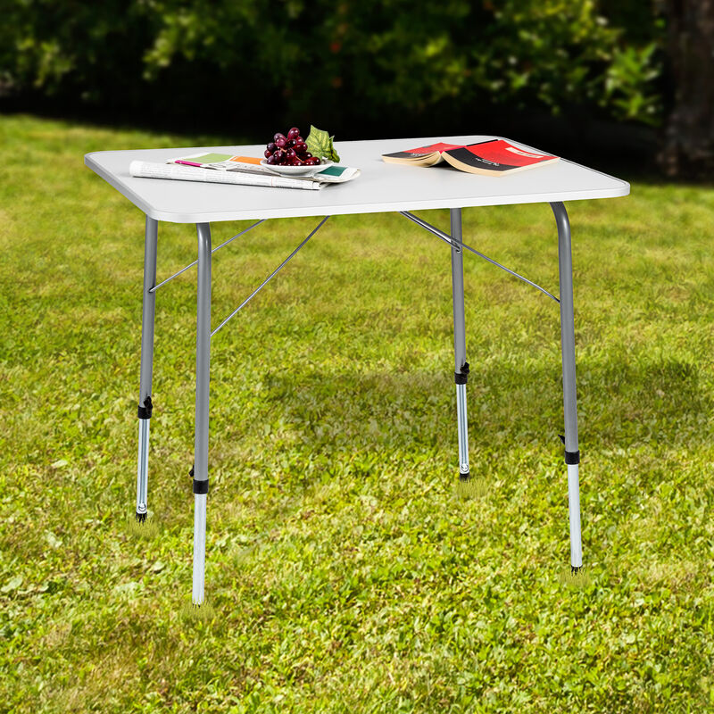 Métal Table Pliante 80x60 cm-réglable en hauteur-Table de camping Table Table De Jardin stable