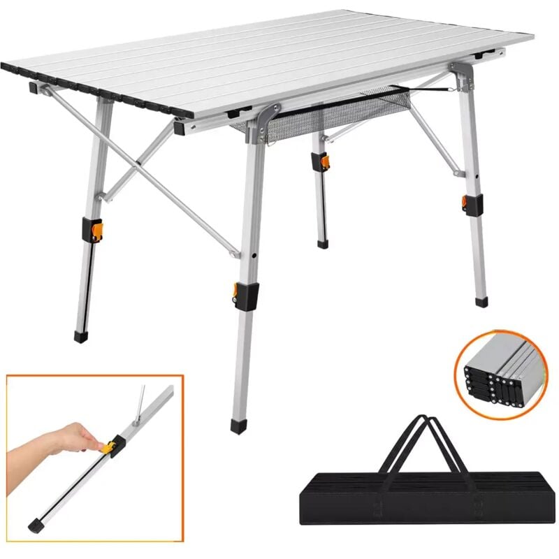 Table de camping Table pliante en aluminium Table de jardin Table pliante 45-68Hauteur