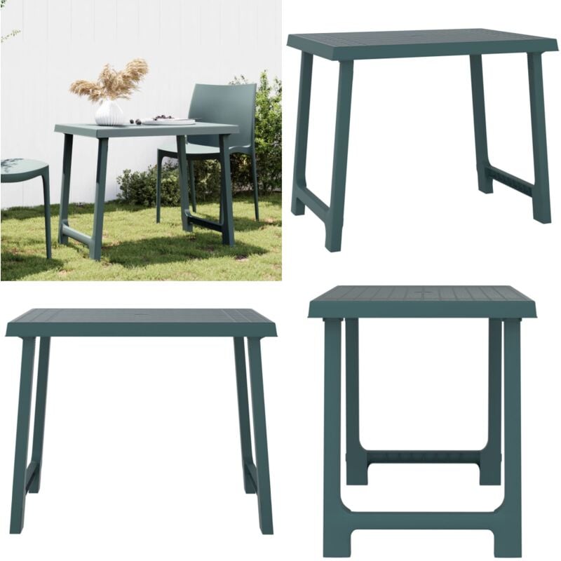 Table de camping vert 79x56x64 cm pp aspect de bois - Table De Jardin - Table Pliante - Table De Pique-nique - Mobilier De Jardin - Table Extérieure