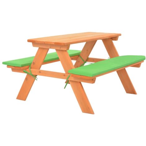 Table de Camping,Table de pique-nique pour enfants avec bancs 89x79x50 cm Sapin -39682