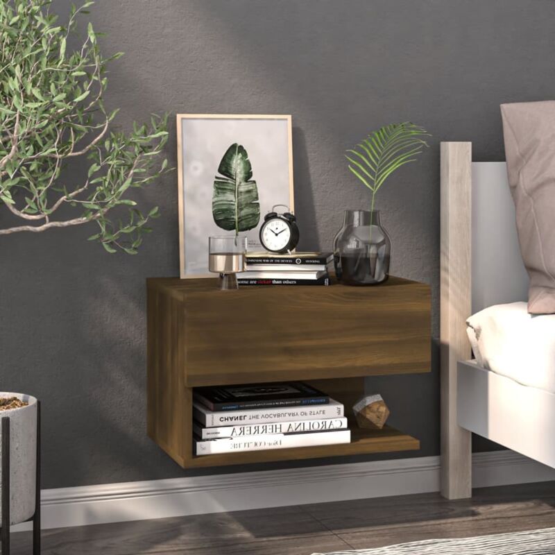 Table de cheve tmurale,Tables d'appoint,Table de nuit Chêne marron CFW55301