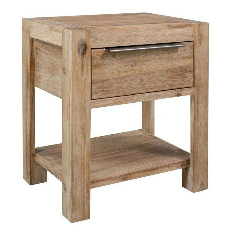 Table de chevet 1 tiroir acacia massif foncé Dedhy Table de chevet 1 tiroir acacia massif foncé Dedhy