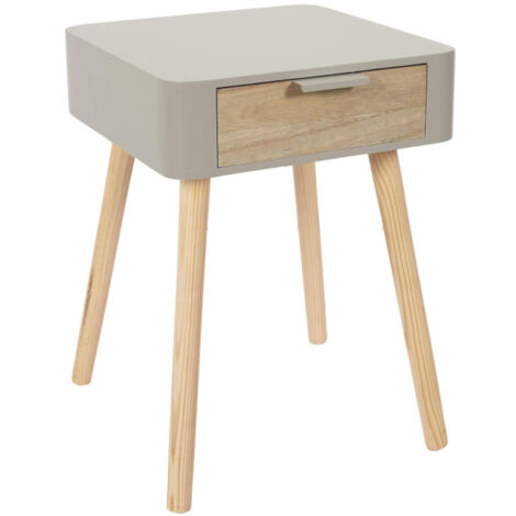 Table de Chevet 1 Tiroir "Bois" 48cm Taupe