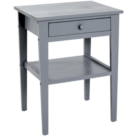 Table de Chevet 1 Tiroir "Bois" 60cm Gris