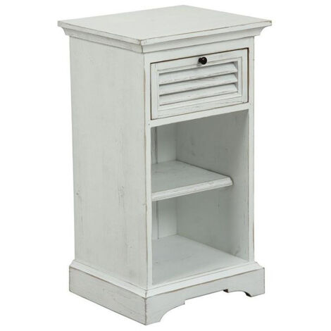 Table de chevet 1 tiroir - Bois - Blanc - Interior's