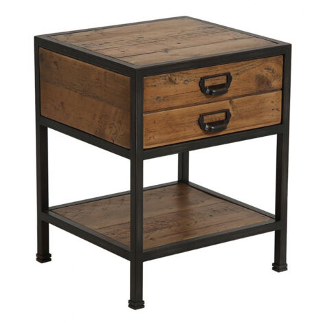 Table de chevet 1 tiroir - Bois - Marron - Interior's