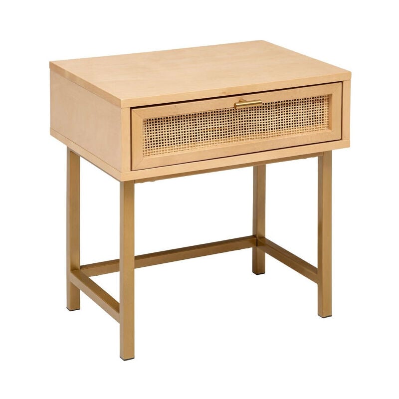 Table de Chevet 1 Tiroir Cannage 'Rayo' 50cm Naturel