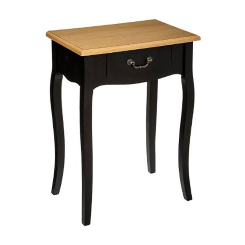 Atmosphera - Table de Chevet 1 Tiroir 'Chrysa' 65cm Noir