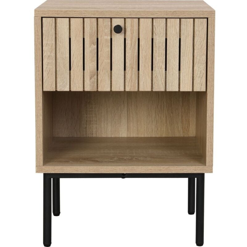 Table de chevet 1 tiroir couleur chêne 40 cm - Solna