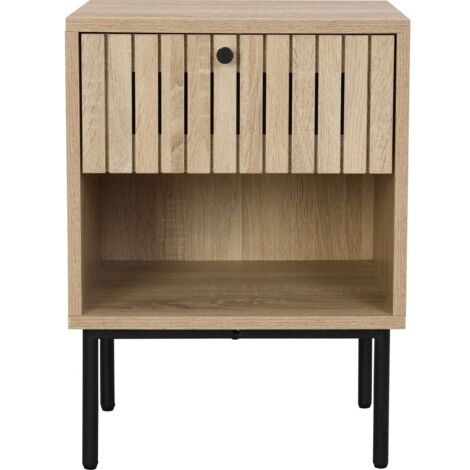 Table de chevet 1 tiroir couleur chêne 40 cm - Solna